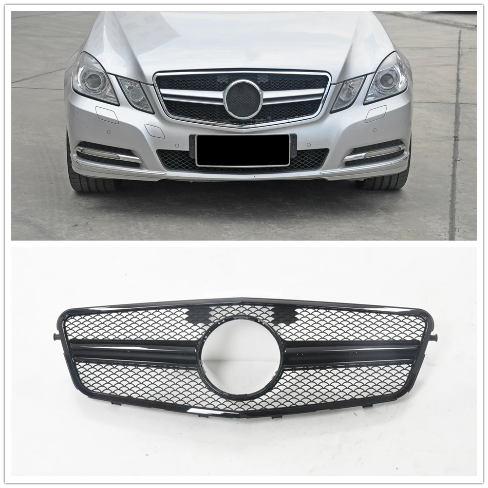 Front Grille For Mercedes-Benz W212 E Class 2009-2013 E300 E350 E200 AMG Style Sedan Upper Bumper Hood Mesh Grill