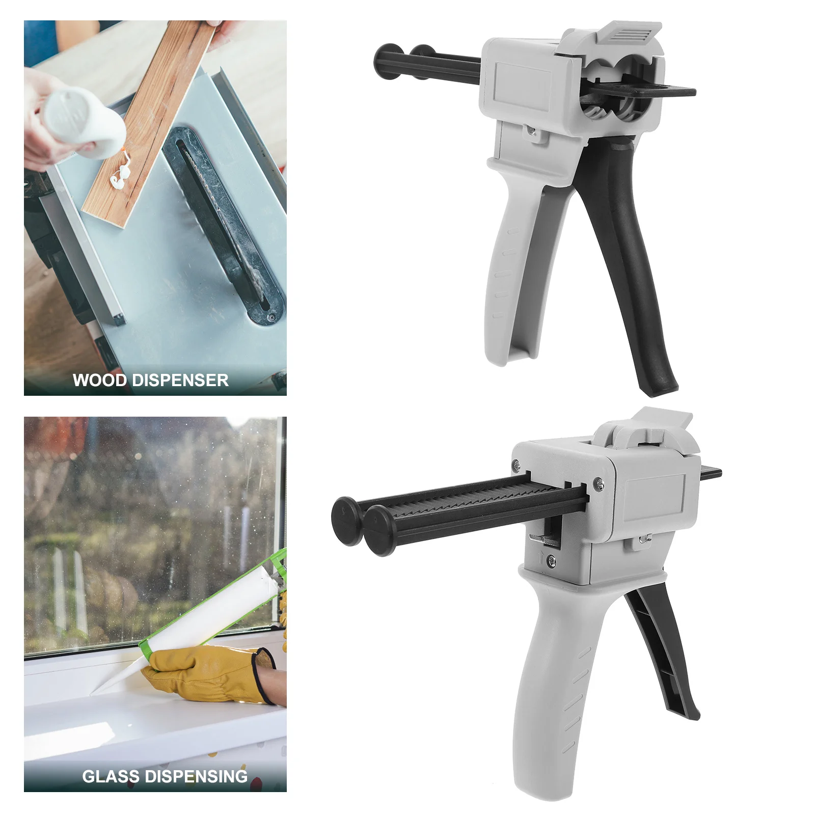 

1Pcs Dispenser 50ml Kit 1:1 Ratio Manual Epoxy Glue Durable Plastic Mixer Practical Tool for Two-Component Adhesive Dispensing