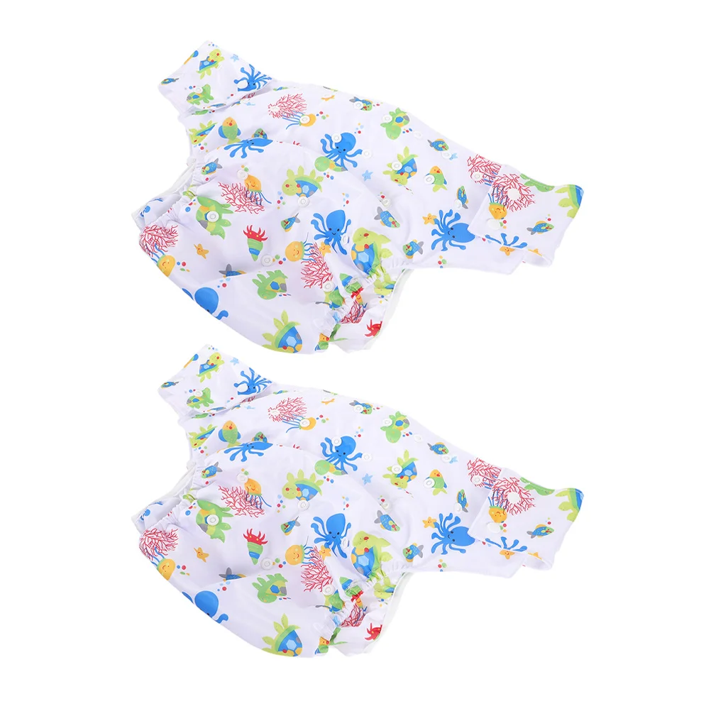 

2Pcs Adult Incontinence Diapers Reusable Cloth Large Washable Breathable Leakproof Adjustable Snap Closure Elderly Care Pants