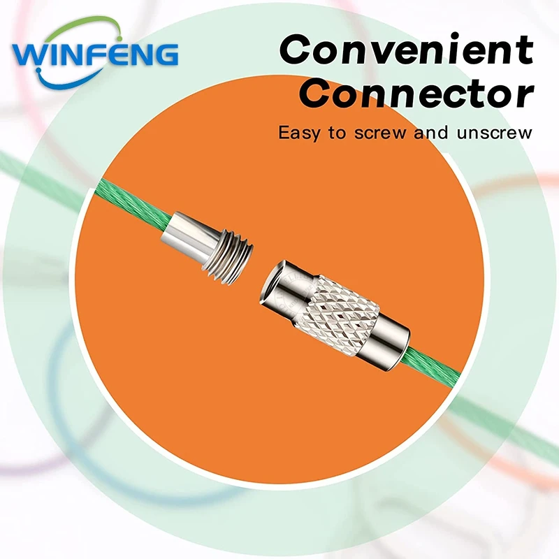 Portable EDC Tools Keychain Self Defense Supplies Key Chain Tag Rope Stainless Steel Wire Cable Loop Screw Lock Gadget Keyring