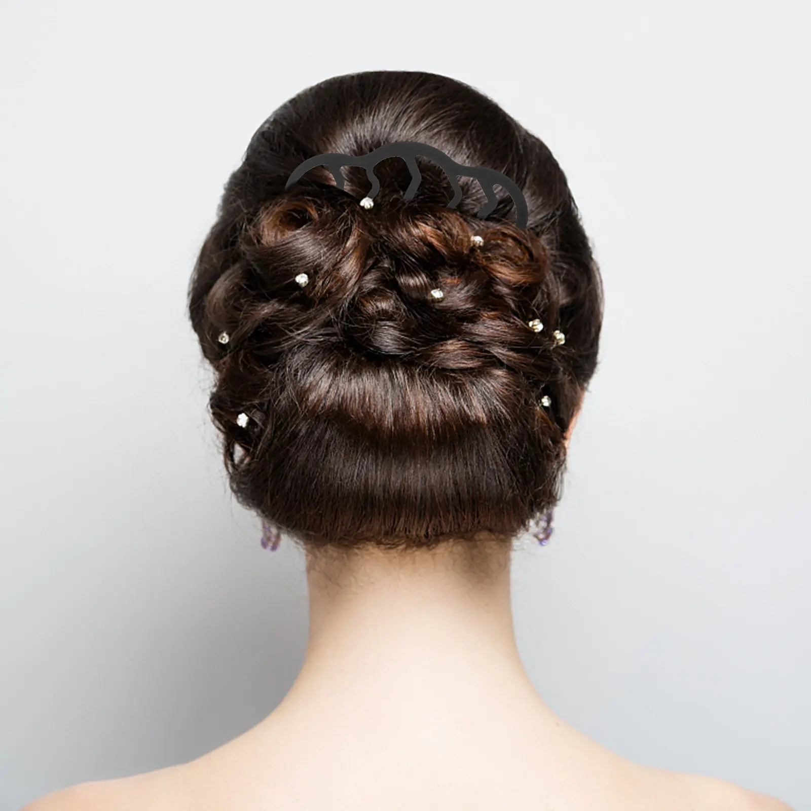 2Pcs Unique U-Shaped Hair Fork Side Comb Metal Hairpin for Women Girls Daily Wedding Party Meeting Hairstyle Hair