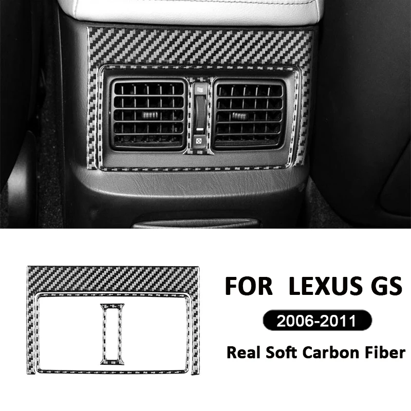 

Carbon Fiber Car Rear Air Conditioning Outlet Panel Trim Frame Decoration Sticker For LEXUS GS 2006-2011 Interior Accessories