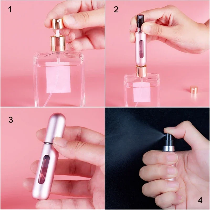 5ml/8ml perfume recarga garrafa recarregável dispensador de perfume mini recarregável spray jar bomba vazio atomizador cosmético para viagens