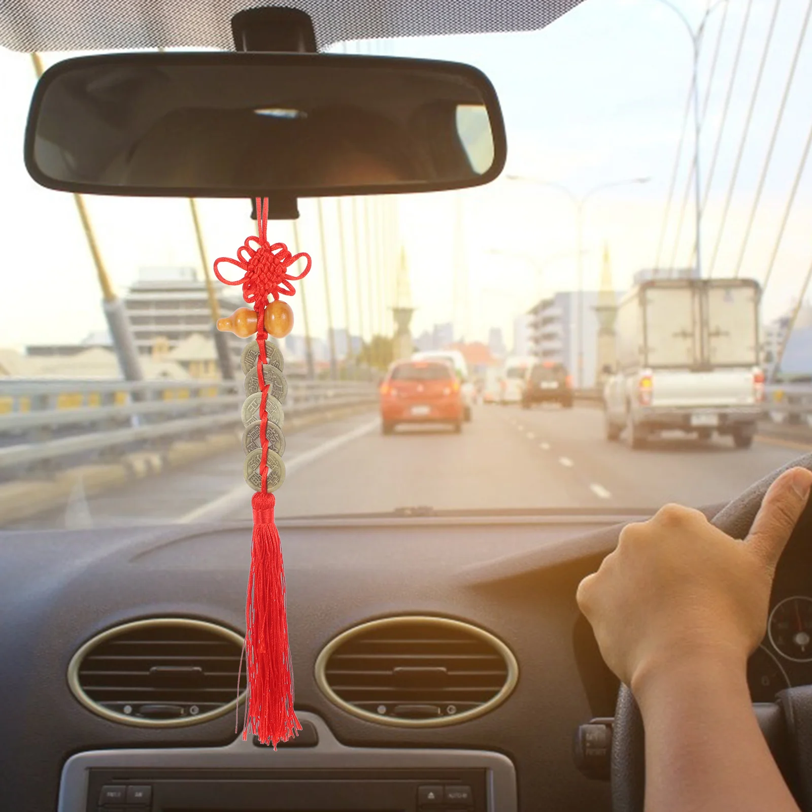 4 قطعة عقدة الصينية القرع شرابة الحلي محظوظ الثروة قلادة ديكور للمنزل سيارة مكتب السنة الجديدة مهرجان معلقة السحر