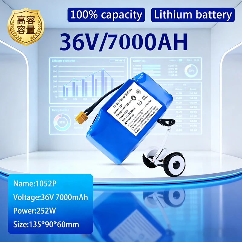 

36V 7000mAh 10S2P Lithium-ion Battery,Safe & Durable Ideal For Electric Self-balancing Scooter HoverBoard Unicycle