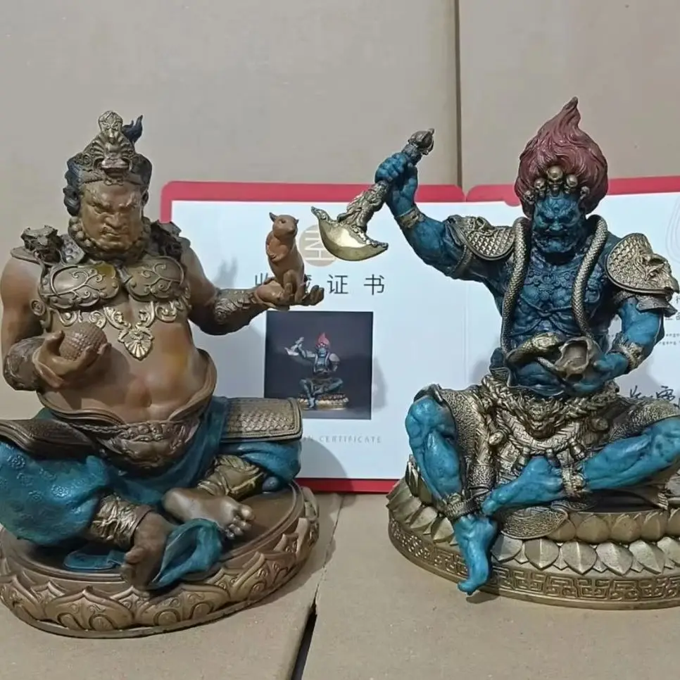 TOP Handmade copper carving copper figurine MahaCala Home decoration alter worship Demon subduing Attracting money
