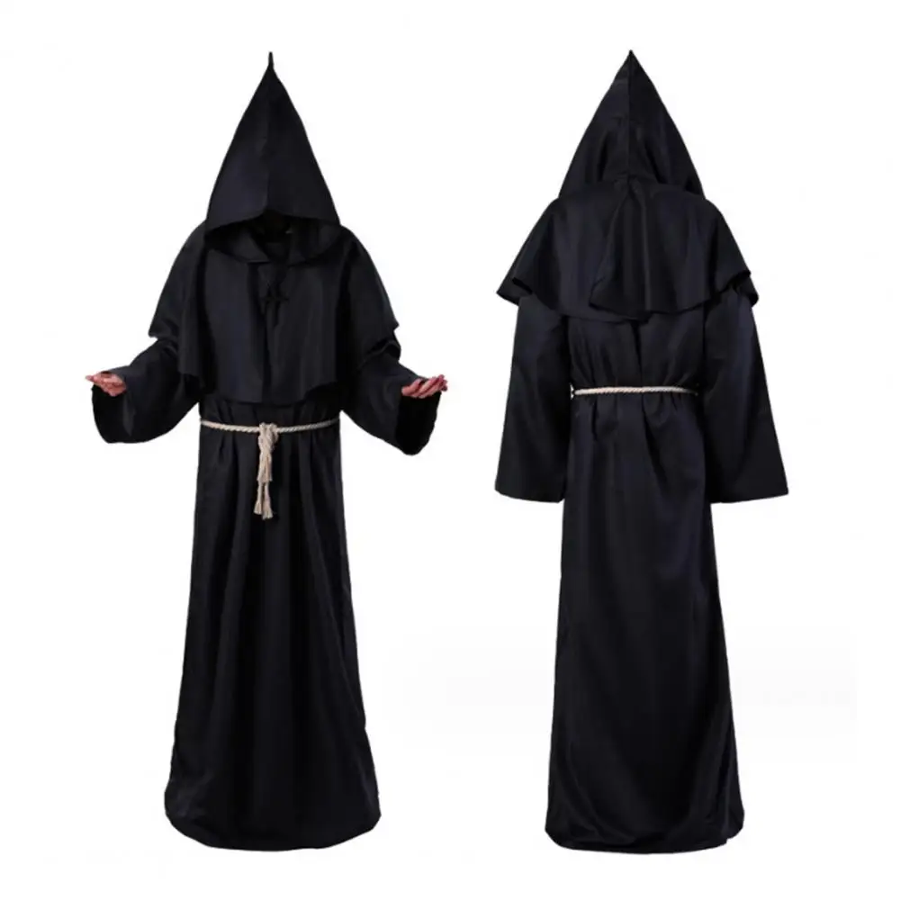 

Halloween Cloak with Strong Drape Ethereal Halloween Costume Monk Robe Costume Set with Cloak Hat for Halloween for Dance