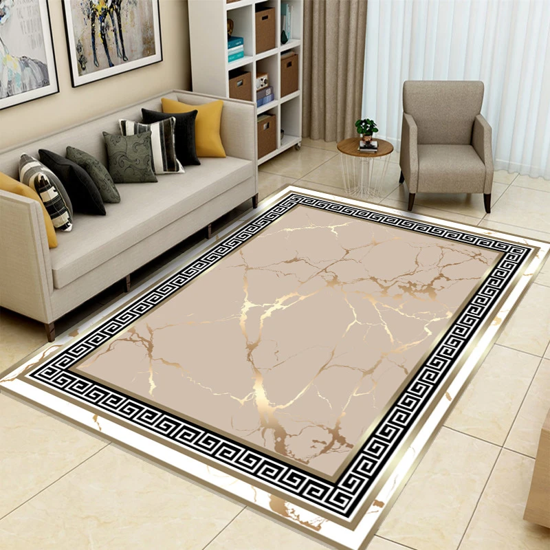 

Modern Gold Marble Pattern Washable Area Rug for Luxury Living Room Sofa Decor Bedroom Floor Mat Kitchen NonSlip Rug Christmas