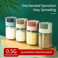 Push Type Salt Dispenser Sugar Bottle Spice Pepper Shaker Can Jar Pressing Container Storage BBQ Condiment Jar for Cooking
