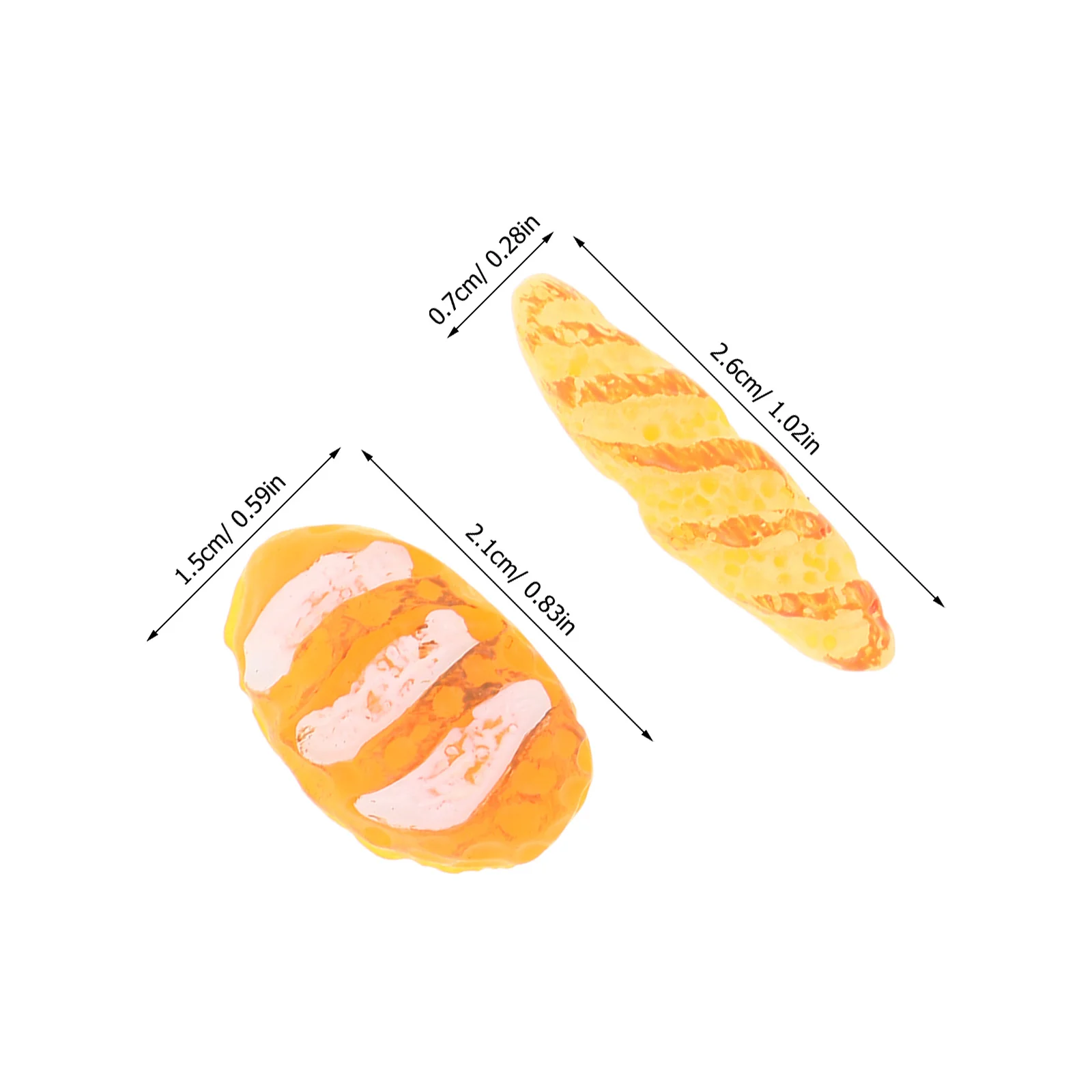 50 قطعة خبز مصغر لبيت الدمى راتينج واقعي طعام مزيف ديكور مطبخ صغير معجنات دعائم محاكاة طقم خبز-صغير