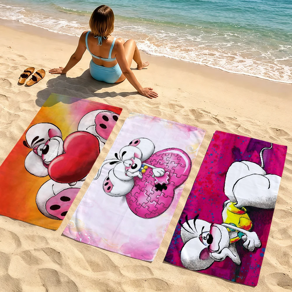 Image of Niedliches Cartoon-Maus-Kunsthandtuch, weiches, schnell trocknendes Strandtuch für Geschenk, Reise, Fitness, Baden, Spa, Camping, Sport, Pool, als Geschenk.