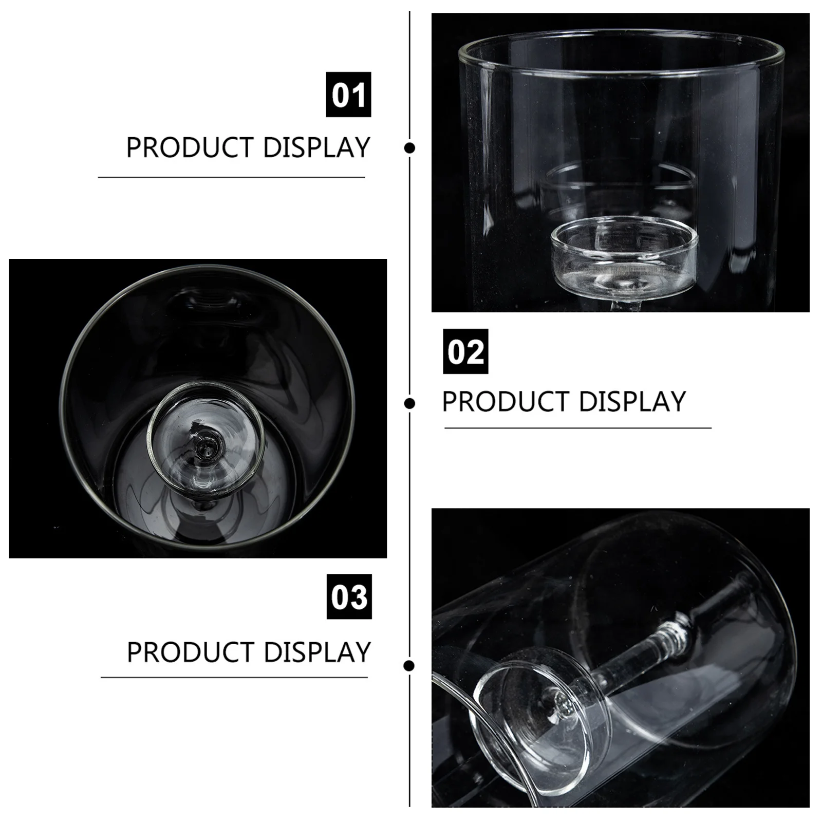 

Glass Holder Cylinder Wind-Proof Clear Glass Stand for Dinner Table Wedding Party Decoration