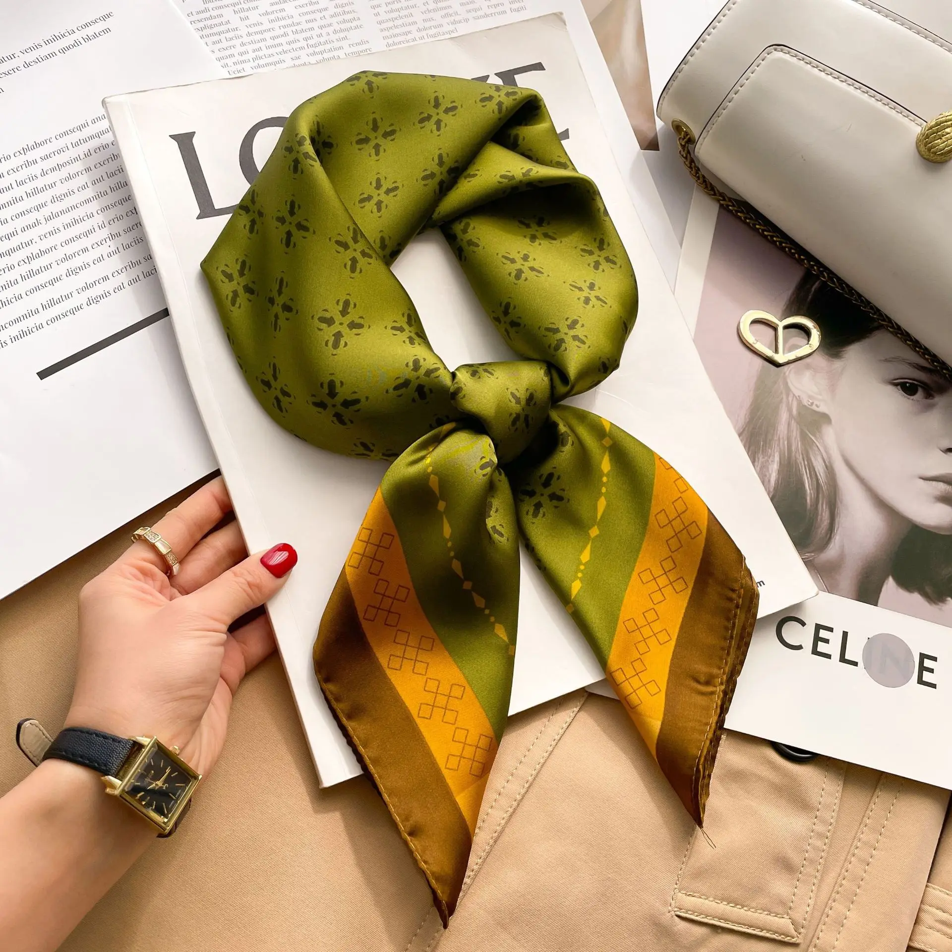 2025 verão hijab cabeça menina - Silk Tie Striped avaliação e preço