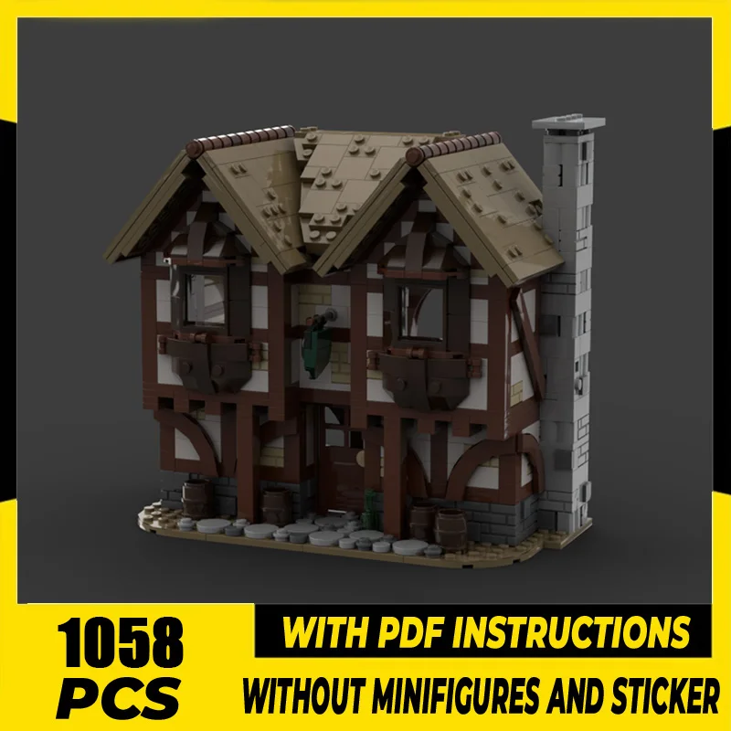 

Magic Rings Movie Moc Building Blocks The Prancing Pony Castle Model Technology Bricks Famous Movie DIY Assembly Toys Gifts
