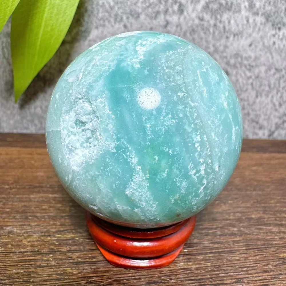 Caribbean Sphere Ball Crystal Quartz Natural Stone with Stand Reiki Love Energy Meditation Home Decor Craft Spiritual Energy