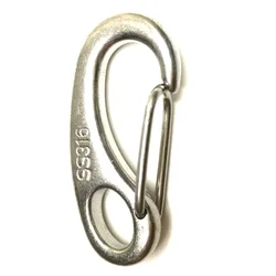 Diving gear hook 316 Stainless Steel Marine Grade Carabiner Snap Spring Egg Type Snap Buckle eye Shackle Lobster Quick Clips