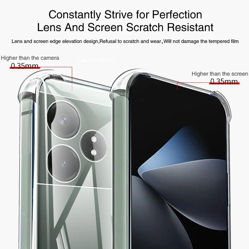 Airbag Silicone Mobile Phone Case for OPPO Realme GT Neo6 Neo 6 SE 6SE 5G Luxury Shockproof Soft Transparent Original Back Cover