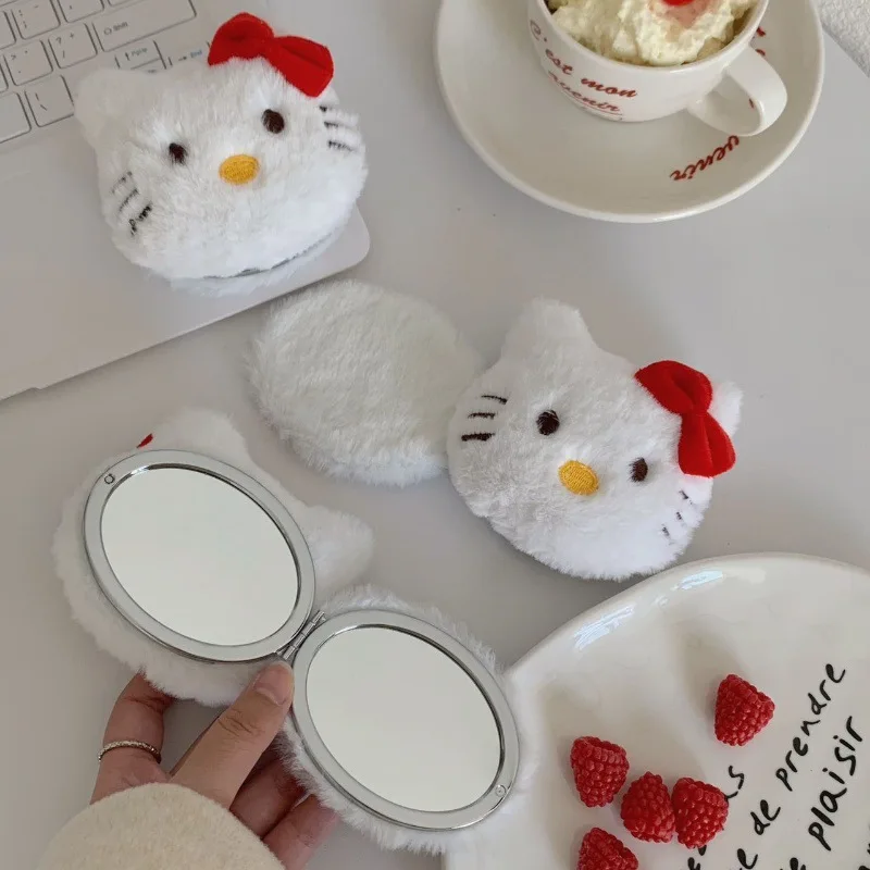 

Kawaii Sanrio Folding Mirror Hello Kitty Mini Portable Makeup Mirror Double-Sided Mirror Small Makeup Mirror