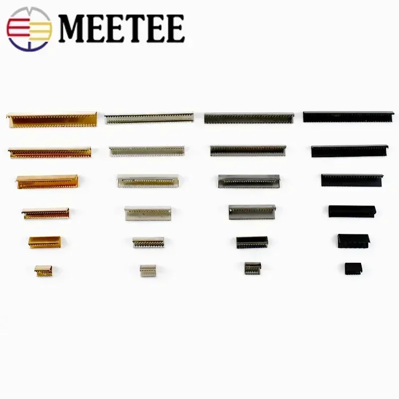 Meetee 10Pcs 10-60mm Metal Strap Tail Clip Buckle Suspenders Belt End Lock Wallet Leather Stopper Buckles DIY Accessories