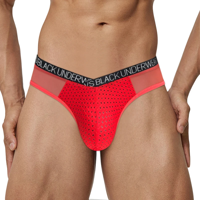 Sexy Herenondergoed Ultradunne Transparante Slips Jockstrap Tasje Bikini Man Sissy Slipje Gay Strings Mesh Onderbroek Cuecas