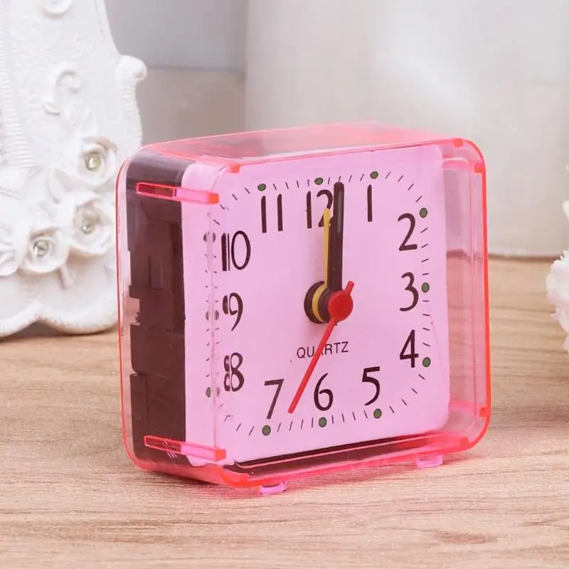 A9LA Mini Square Alarm Clock Analogs Nonticking Battery Operated Clocks