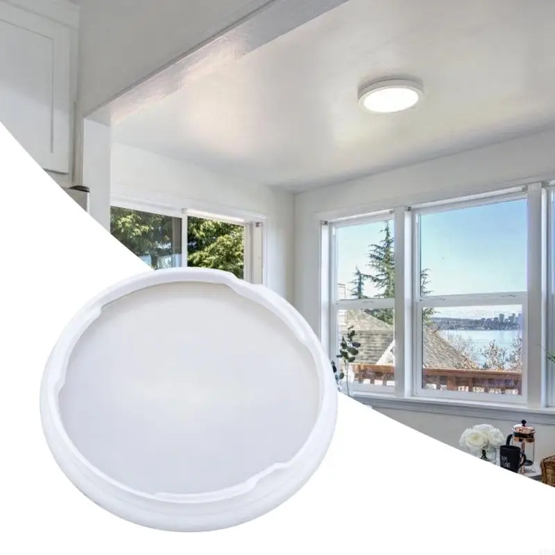 Universal Round LED Ceiling Light Cover Plastic Rotating Socket Design Replacement Shade for Home and Office Lighting M4YD