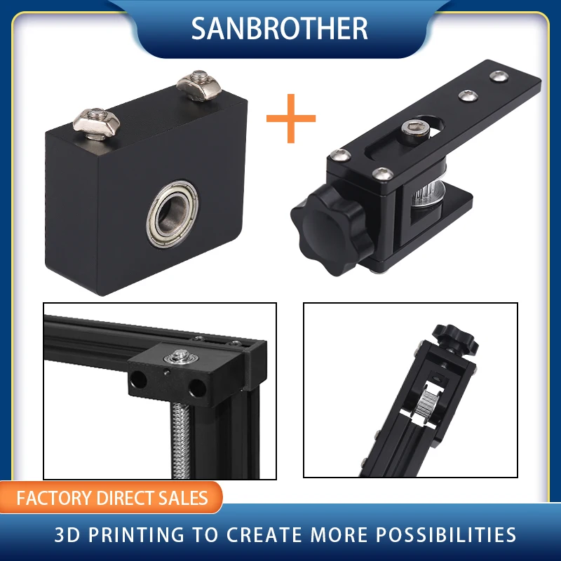 

2020 X-axis Synchronous 6mm Belt Stretch Tensioner + Aluminum Z-Axis Leadscrew Top Mount 3D Printer Parts For Creality Ender 3