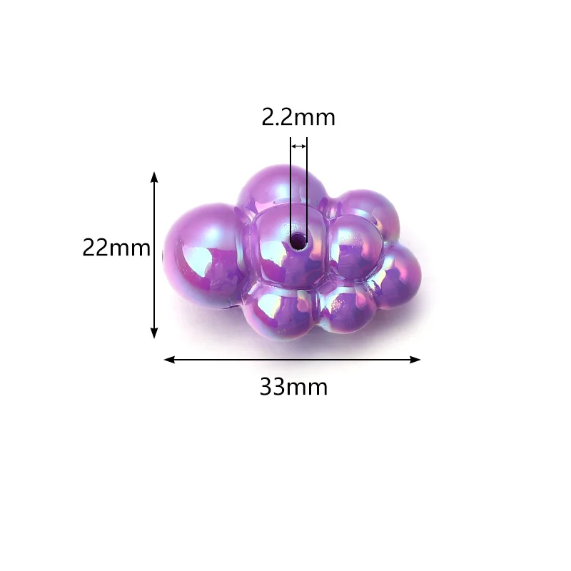 10 قطعة/الوحدة سحابة الاكريليك الخرز الملونة فضفاض خزر عازل لصنع المجوهرات عقد دي اي واي أساور الهاتف مفتاح ملحقات السلسلة