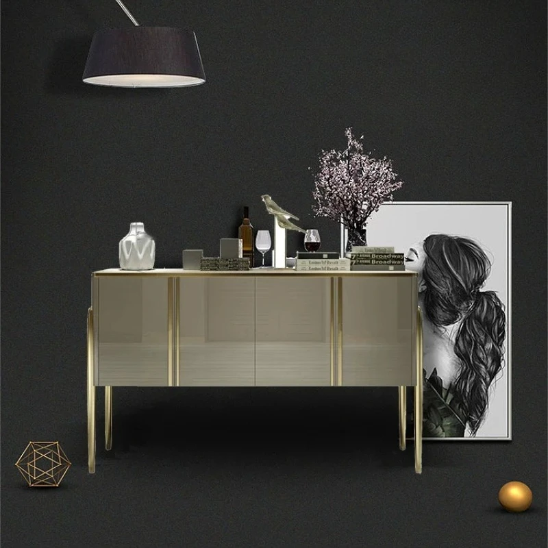 Home Nordic Light Luxury Door Sideboard Modern Simple Side Cabinet Living Room Storage Locker Display Cabinets Dresser Furniture