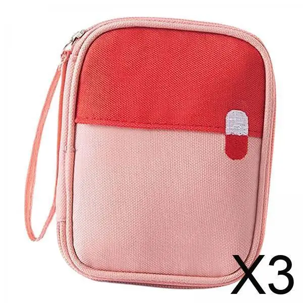 

Medicine Storage Organizer Bag Two Way Zipper First Aid Kit Pouch Compact Survival Bag for Home Dressing Room