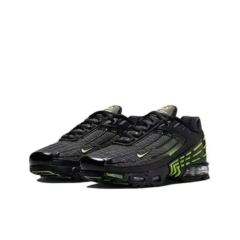 Nike Air Max Plus TN 3 Black Green Men Running Shoes Non-slip Durable Air Cushion Mesh Breathable Outdoor Sports Sneakers