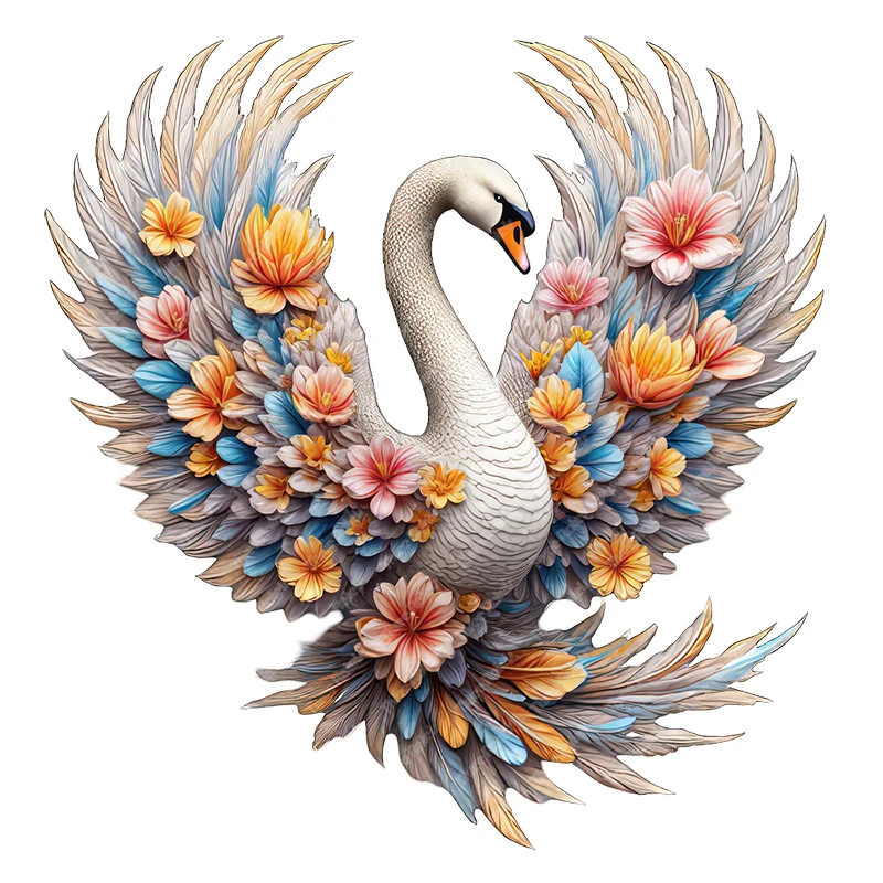 Three Ratels CC176 beautiful Swan covered in petals Romantic art wall stickers for home decoration