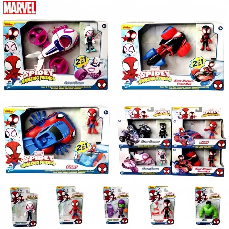 Original In Stoch Spiderman Superhero Spidey And His Amazing Friends Rhino Wrecker Vehicle Anime Action Figure Kids Gift Toy