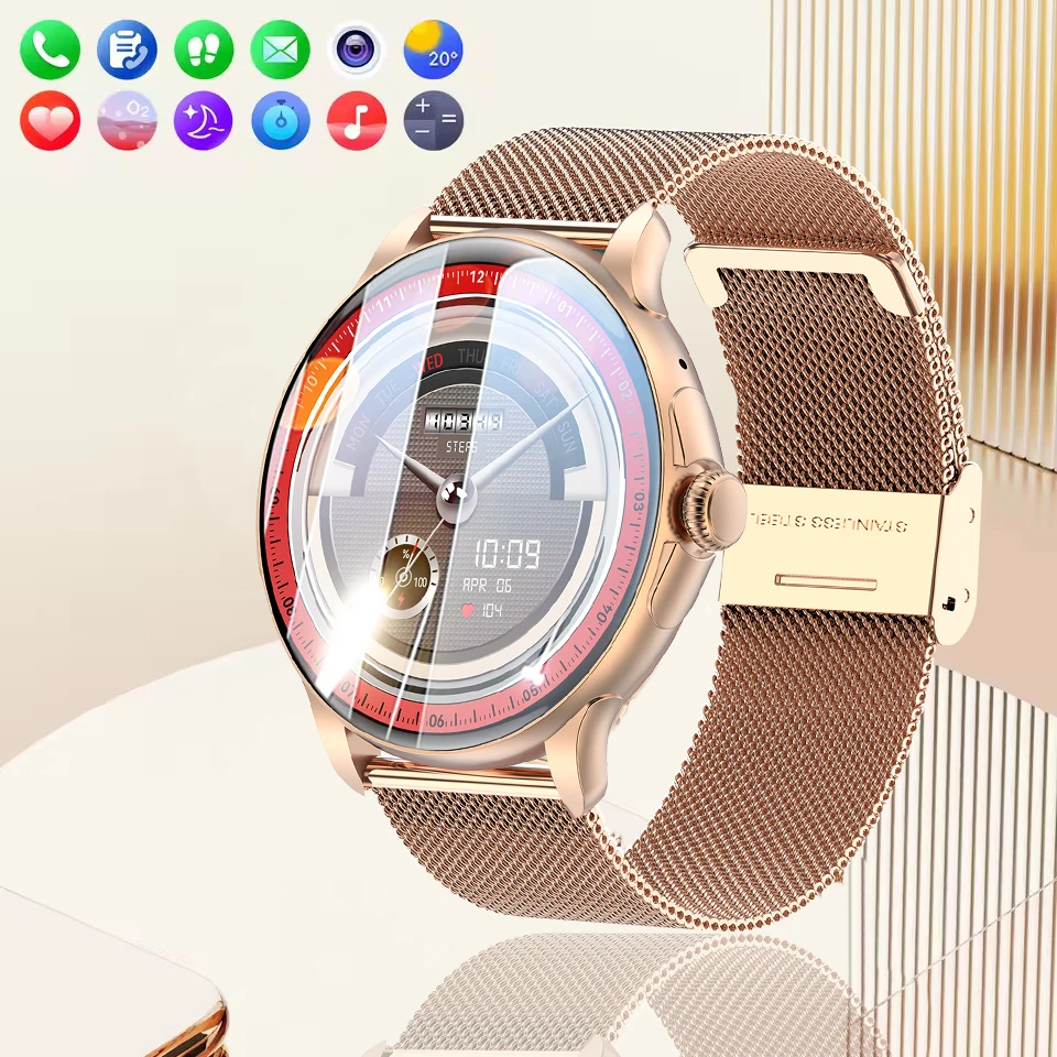 

Новинка 2025 года, HK49, женские модные умные часы, 1,43 дюйма, AMOLED-экран, Bluetooth-вызов, мониторинг здоровья, спортивный фитнес-трекер, мужские умные часы