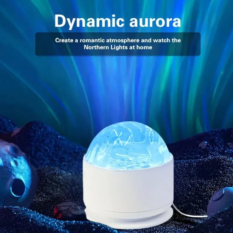 1 USB LED Aurora Projector With 16 Colors Remote Control LED Night Light Home Atmosphere Light for Party and Holiday Decor