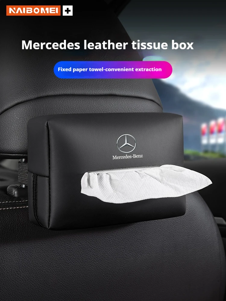 

Car tissue box seat backrest armrest box tissue storage box For Mercedes Benz AMG A B C E S Class SLK GLS GLK GLC SL GLA Vito ML