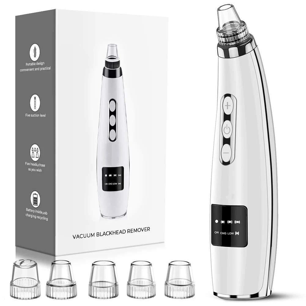 

5 in 1 Blackhead Remover Vacuum Electric Suction Facial Comedo Remover Pore Deep Cleaning Beauty Tool for Body Use