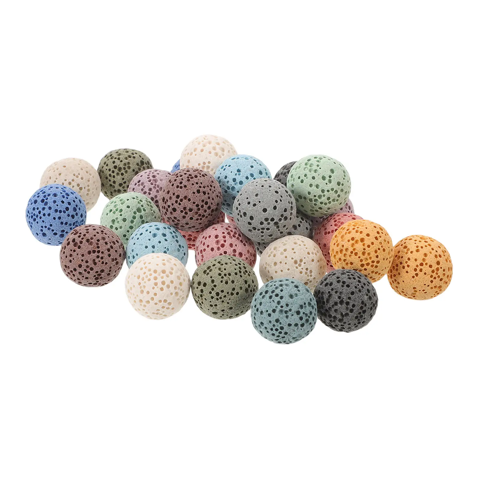 

26Pcs Lava Rock Beads 14Mm Natural Volcanic Stone Diffuser Set for Essential Oils Aromatherapy Home Fragrance Decoration