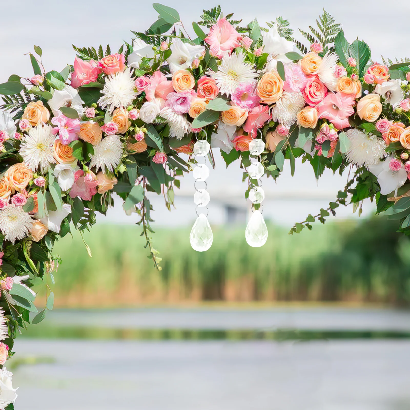 

20Pcs Acrylic Octagon Hanging Decorations Christmas Tree Pendants Xmas Scene Layout Supplies Party Hanging Ornaments