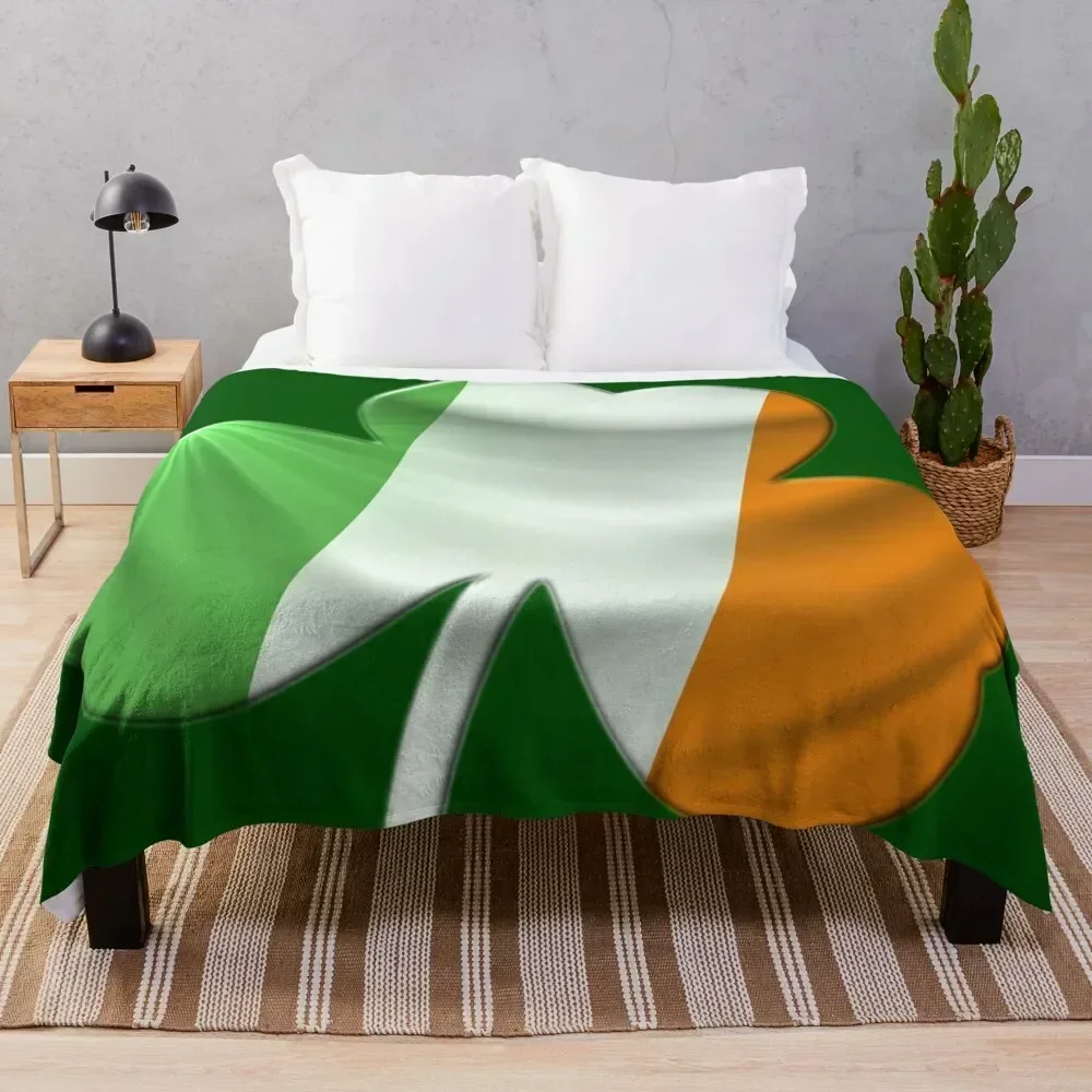 

IRISH SHAMROCK Throw Blanket Travel Size Cozy Blanket for Plane Train