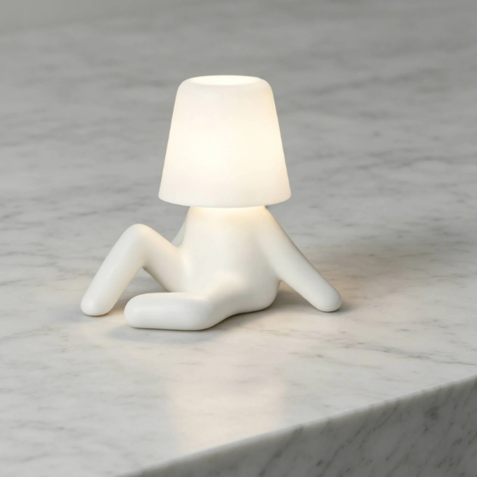 Sitting Figure Lamp ABS Resin Bedside Night Light Cup Shade Lamp Eye Friendly Home Lighting Corded for Office Desk - view 5