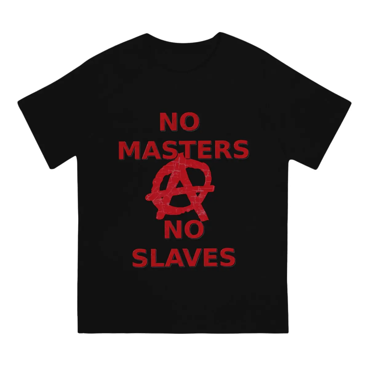 Anarchy Anarchist Symbols No Masters No Slaves T Shirt Graphic Men Tees Summer Clothing Polyester Crewneck TShirt