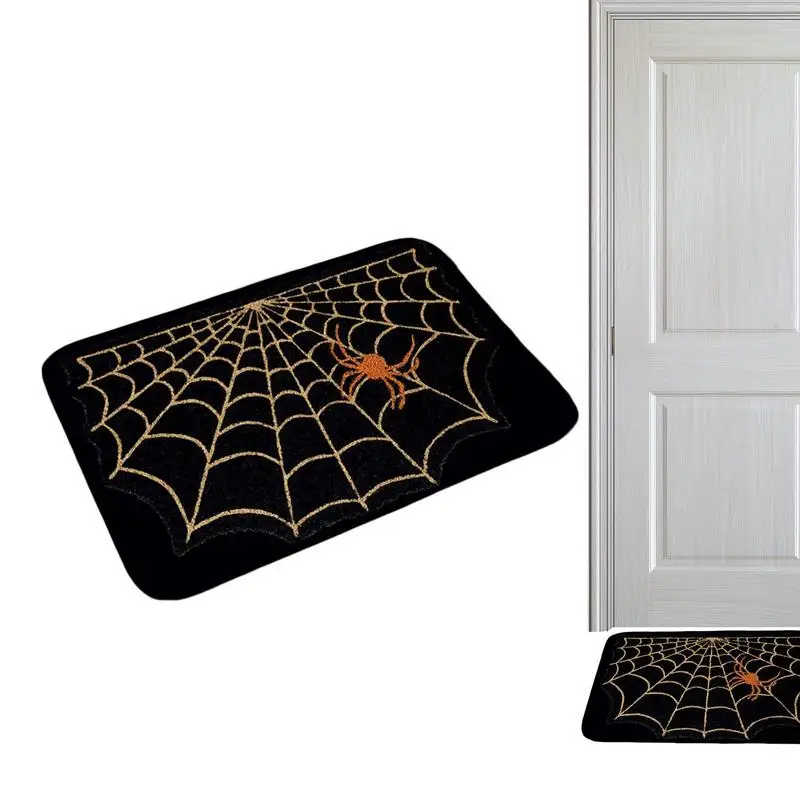 

Halloween Doormat Decorative Spider Web Floor Door Rug Washable & Reusable Outdoor Front Door Mat Halloween Decoration Welcome