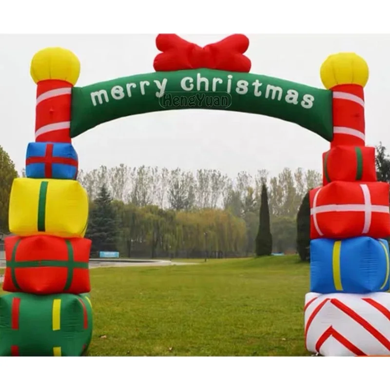 

Hengyuan Outdoor Inflatable Arch Festival Party Supplies Decoration Inflatable Christmas Tree Santa Claus Arch for Commercial