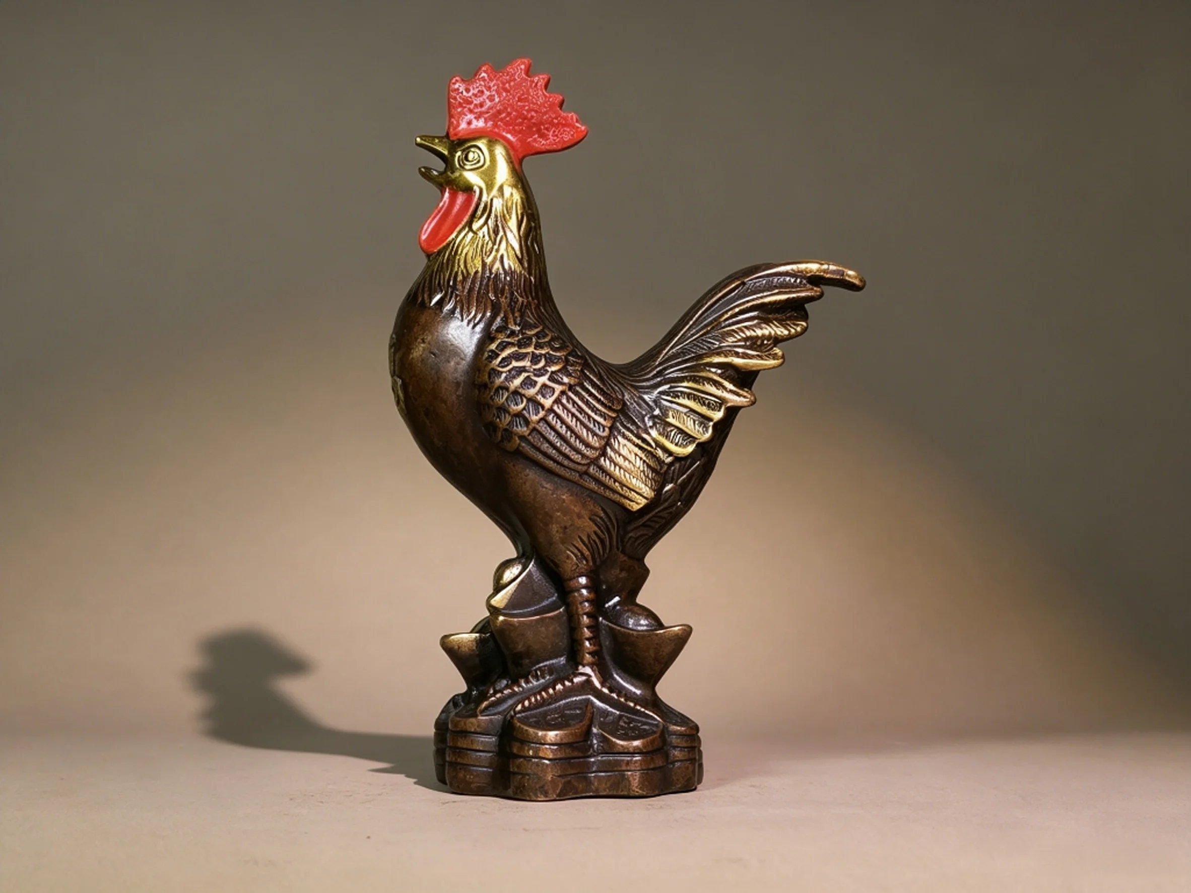 Exquisite Gilded Rooster Desktop Ornament for Collectibles, Ideal Artwork for Decorating Home Entrances, Companies, Stores and O