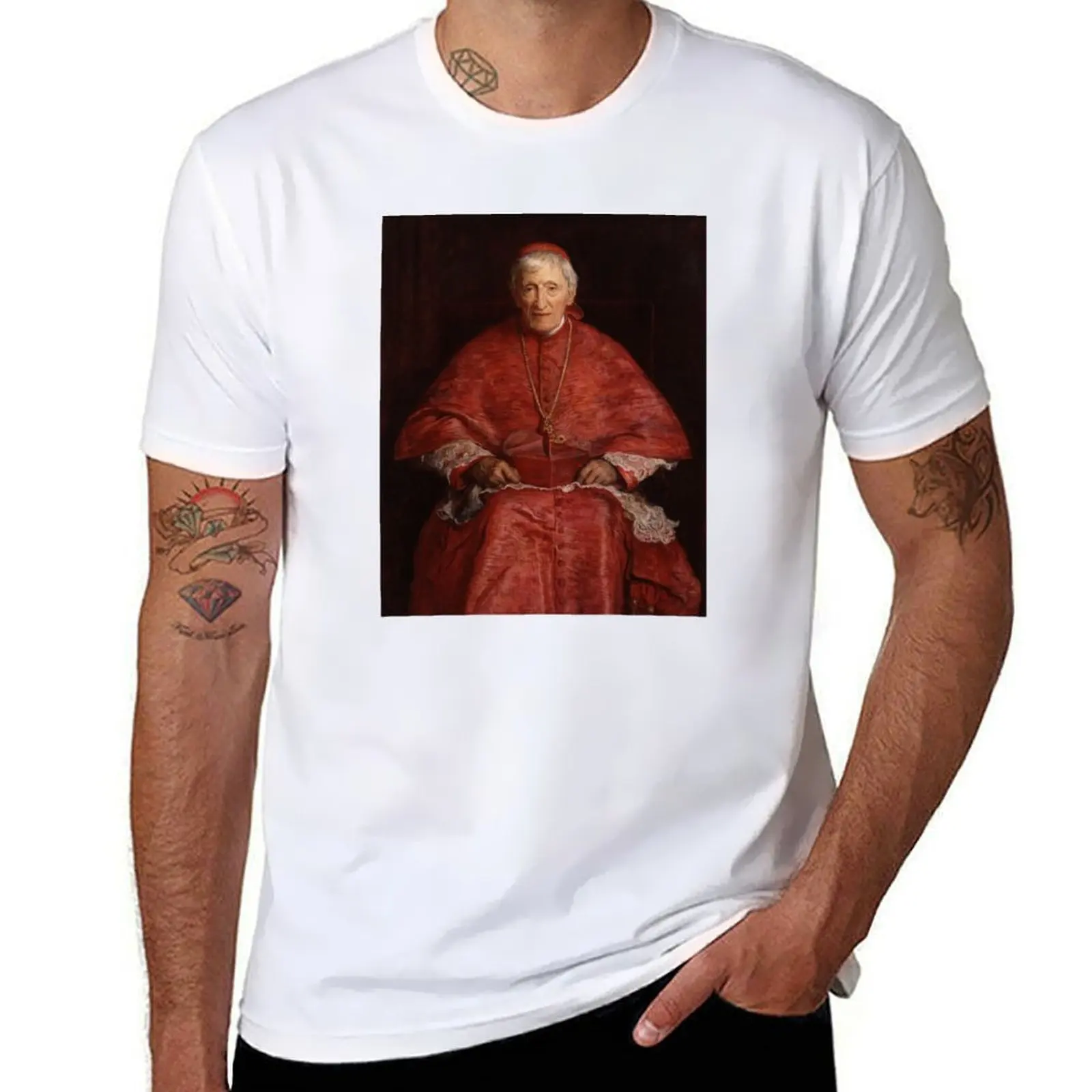 

John Henry Newman (Millais) T-Shirt man t shirt cotton high quality man t shirts graphic T-Shirt