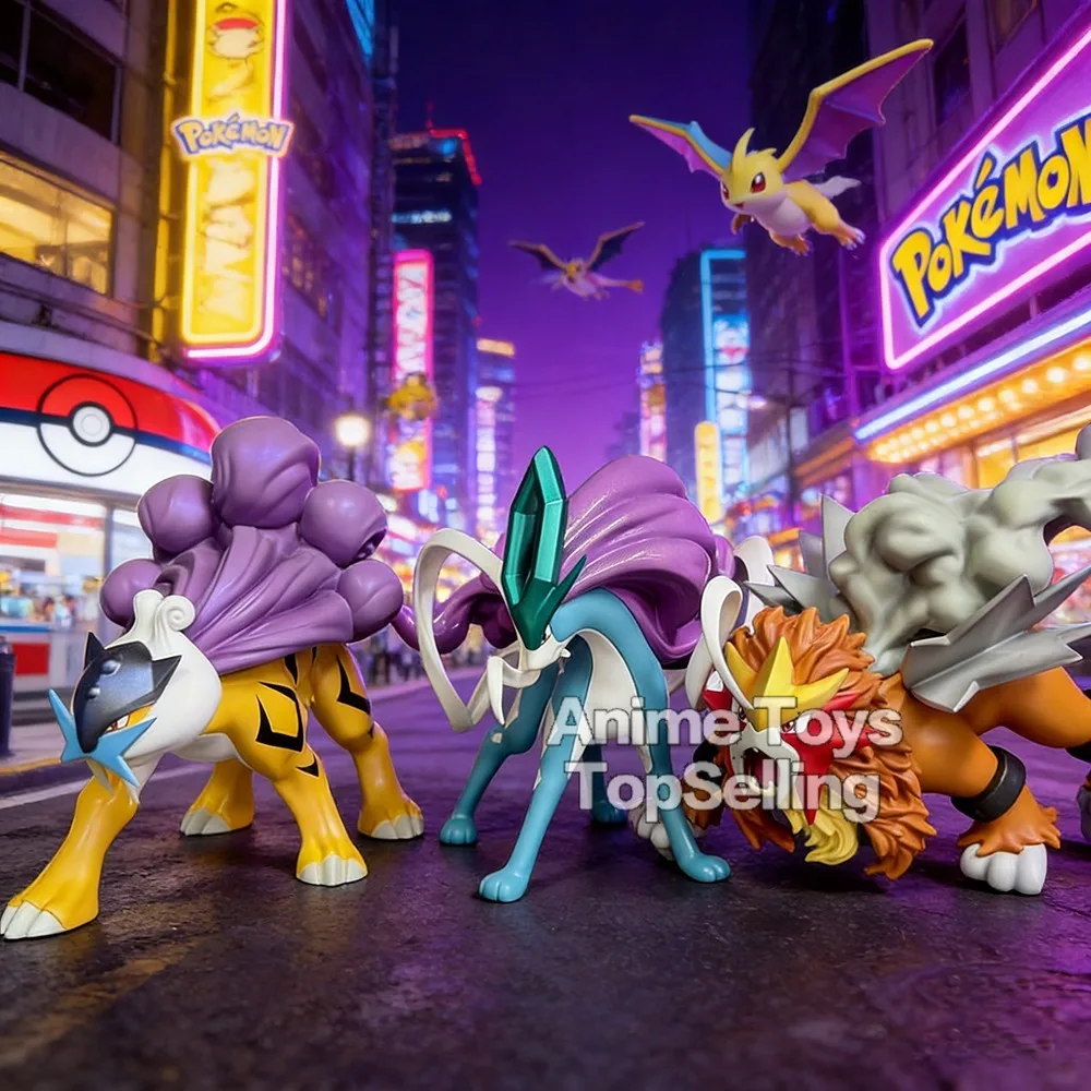 Figurines d'action Anime Pokemon, trois figurines sacrées, modèle de collection en PVC, jouets pour cadeaux, 9,5 cm