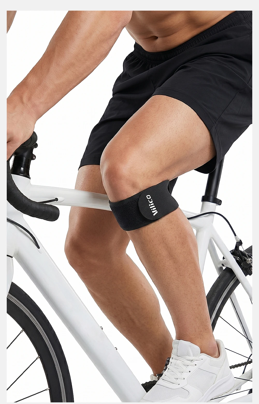 Vilico Verstellbares Patellasehnenband, Dünnes Rutschfestes Knieband für Laufen, Wandern, Basketball, Knieschmerzlinderung – Detail 10