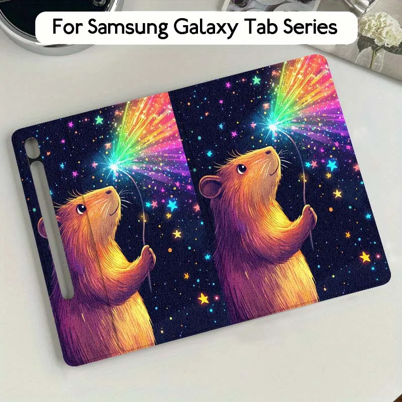 

Cat Carbon Art Sunset For Samsung Galaxy Tab S9 S10 S6 S7 S8 FE Plus Lite Inch Foldable Cover Tablet Case