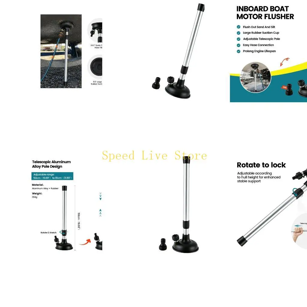 547C Telescopic Aluminum Alloy Poles Marine Engine Clean Device Aluminum Rubber
